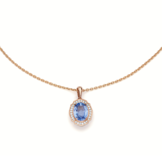 Zawieszka Azzure amor sapphire blue z różowego złota