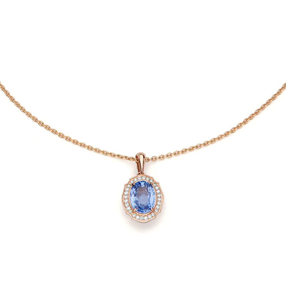 Zawieszka Azzure amor sapphire blue z różowego złota