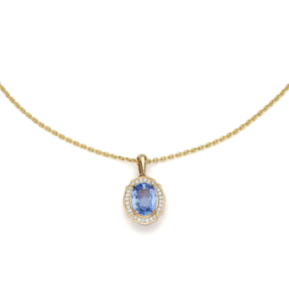 Zawieszka Azzure amor sapphire blue z żółtego złota