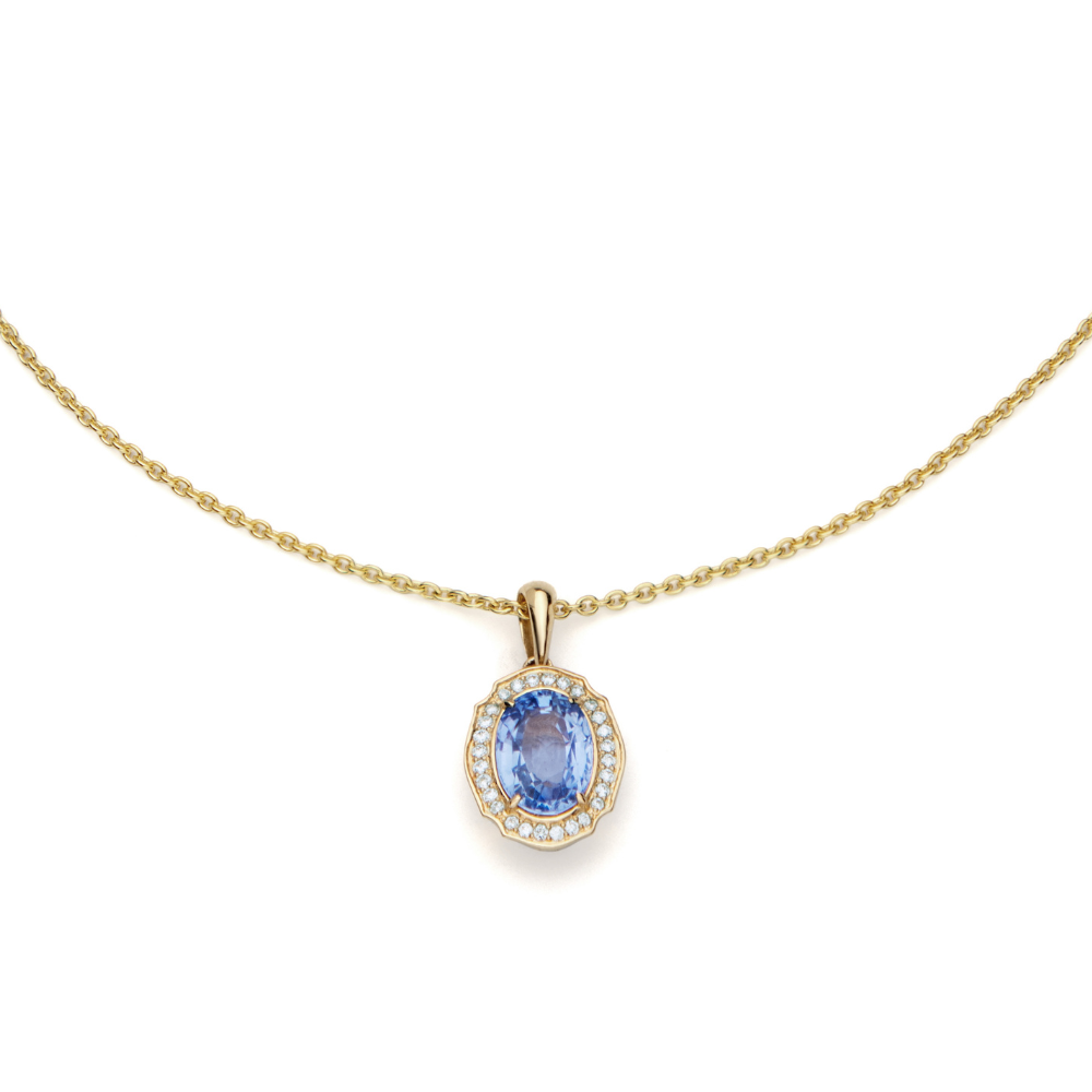 Zawieszka Azzure amor sapphire blue z żółtego złota