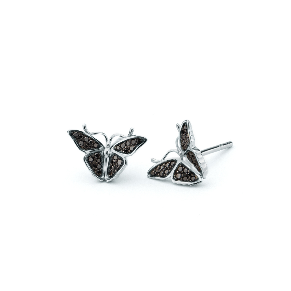 Kolczyki Black butterflies z białego złota