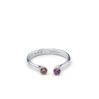 Pierścionek Astoria rose violet z białego złota