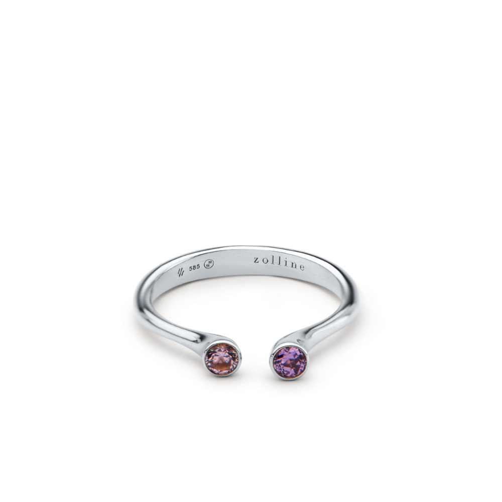 Pierścionek Astoria rose violet z białego złota