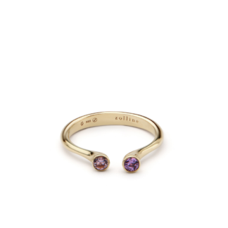 Pierścionek Astoria rose violet z żółtego złota