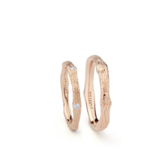 Obrączki Branchine diamonds i The branch z różowego złota