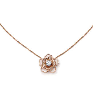 Naszyjnik Diamond flower z różowego złota