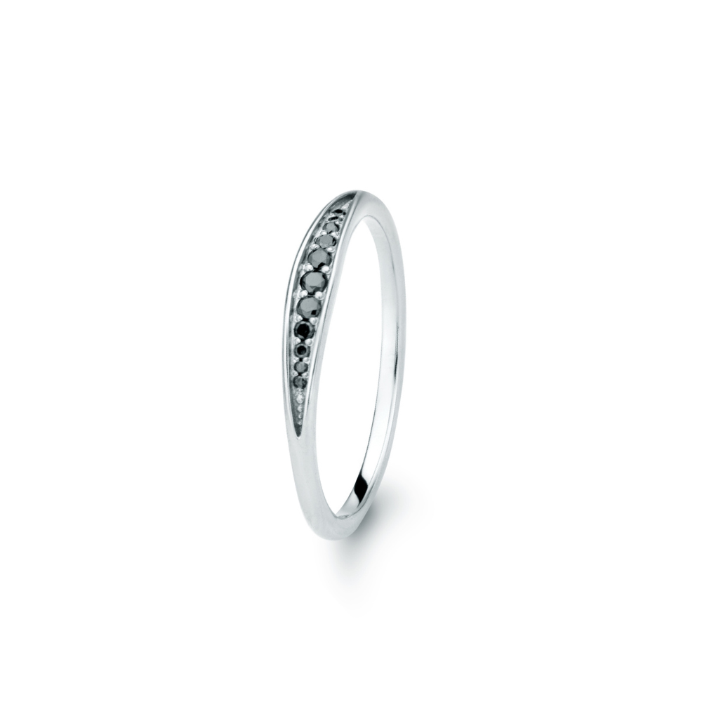 Pierścionek Diamond rainbow black z białego złota