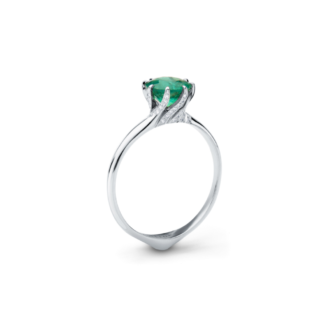 Pierścionek Julia's rose emerald z białego złota