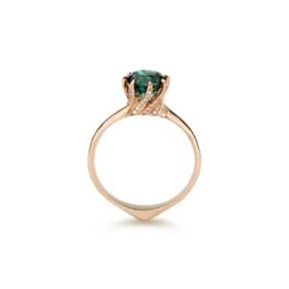 Pierścionek Julia's rose green z różowego złota