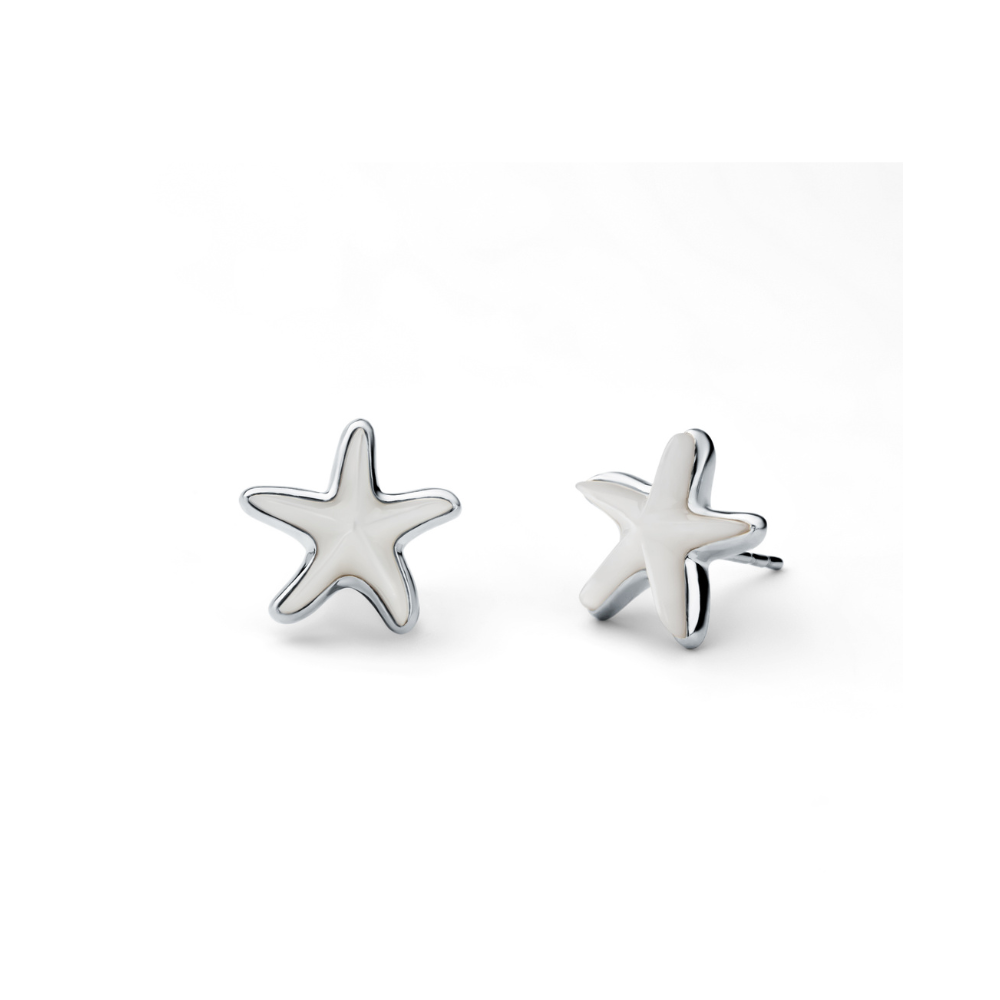 Kolczyki Sea stars z białego złota