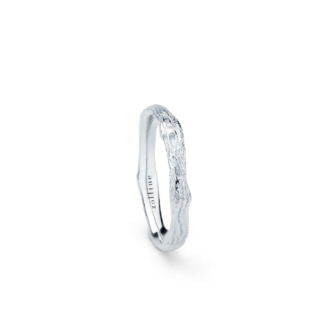 Obrączka The branch z białego złota