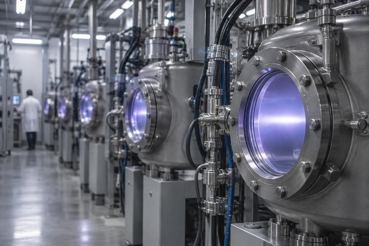 Hala produkcyjna z reaktorami CVD – tak powstają diamenty laboratoryjne