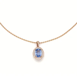 Zawieszka Azzure amor sapphire blue z różowego złota
