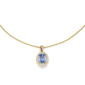 Zawieszka Azzure amor sapphire blue z żółtego złota