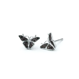 Kolczyki Black butterflies z białego złota
