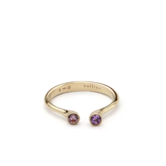 Pierścionek Astoria rose violet z żółtego złota