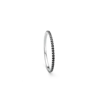 Pierścionek Black diamonds z białego złota