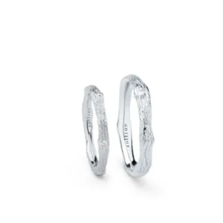 Obrączki Branchine diamonds i The branch z białego złota