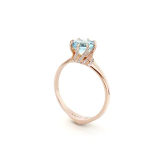 Pierścionek Julia's rose aqua z różowego złota