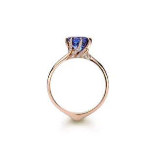 Pierścionek Julia's rose blue z różowego złota