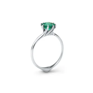 Pierścionek Julia's rose emerald z białego złota