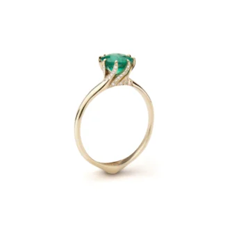 Pierścionek Julia's rose emerald z żółtego złota