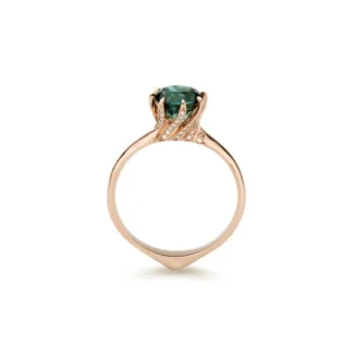 Pierścionek Julia's rose green z różowego złota