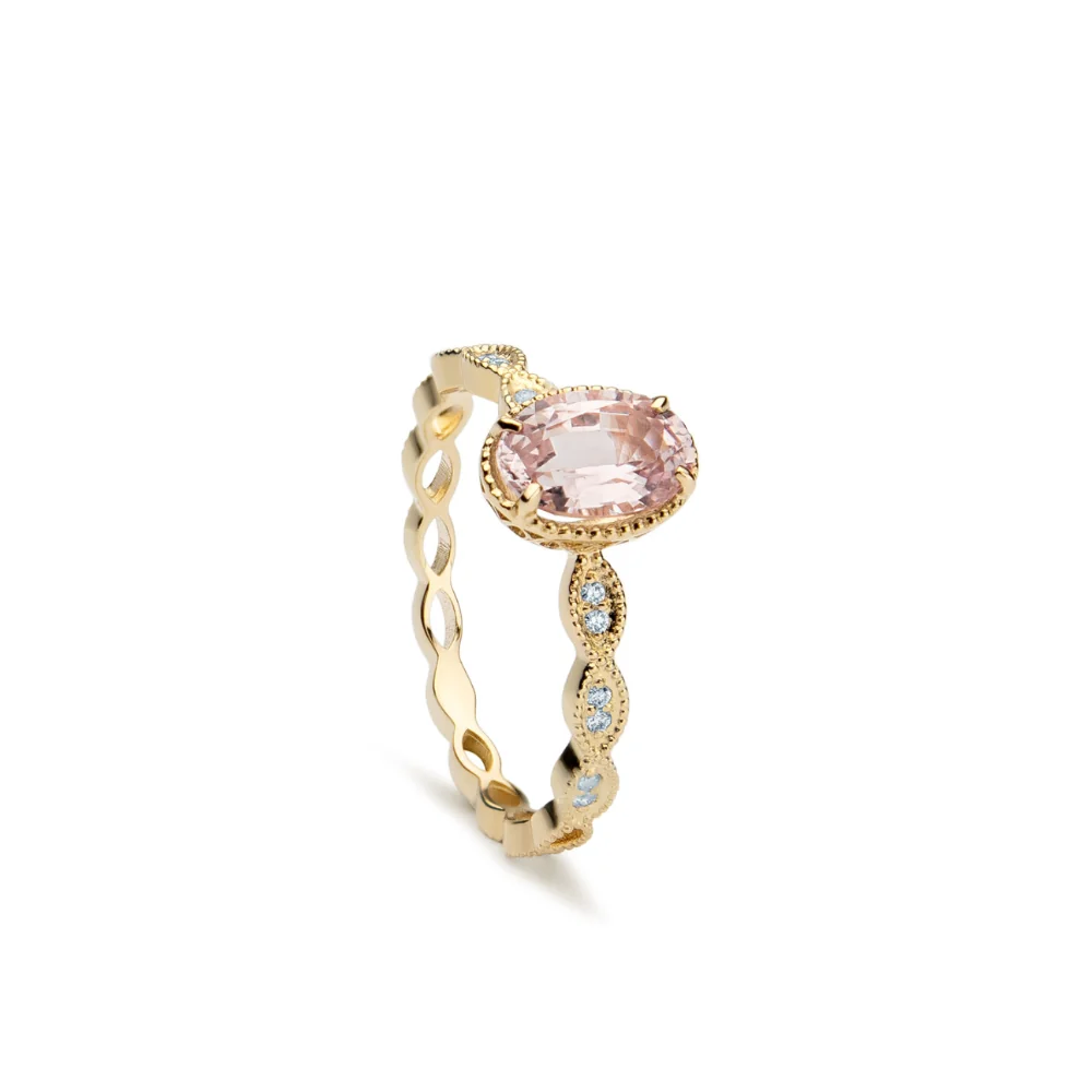 Pierścionek Marchesa rose sapphire z żółtego złota