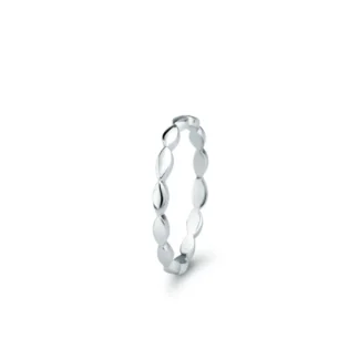 Obrączka Olive leaf z białego złota