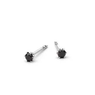 Kolczyki Sparkle black z białego złota