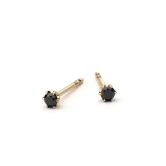 Kolczyki Sparkle black z żółtego złota