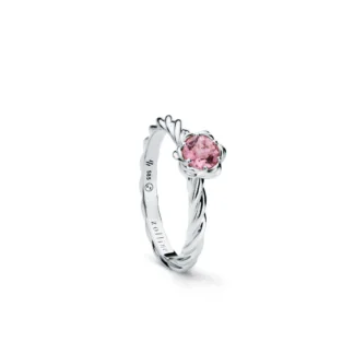 Pierścionek Glorious turmaline pink z białego złota