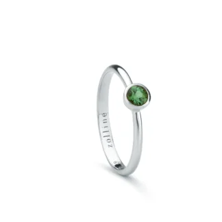 Pierścionek Timeless essence green z białego złota