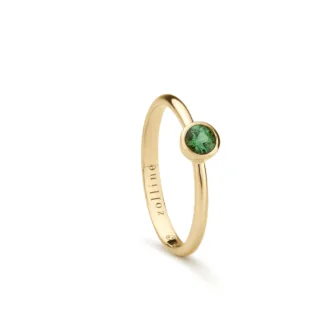 Pierścionek Timeless essence green z żółtego złota